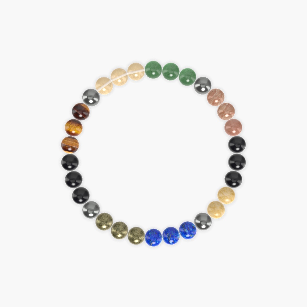 Hematite, Lapis Lazuli, Black Onyx and more Gemstone Bracelet