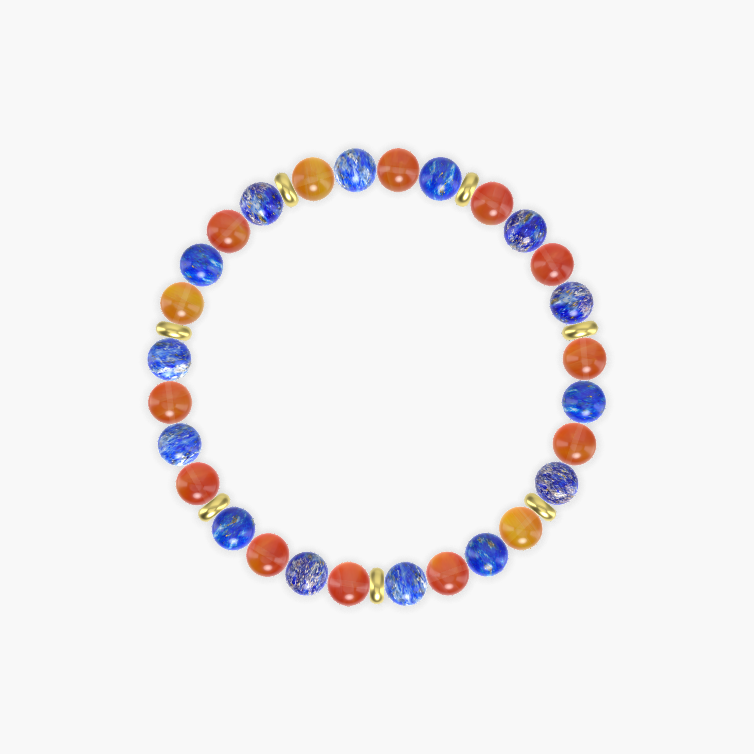 Creative Clarity - Lapis Lazuli and Carnelian Bracelet