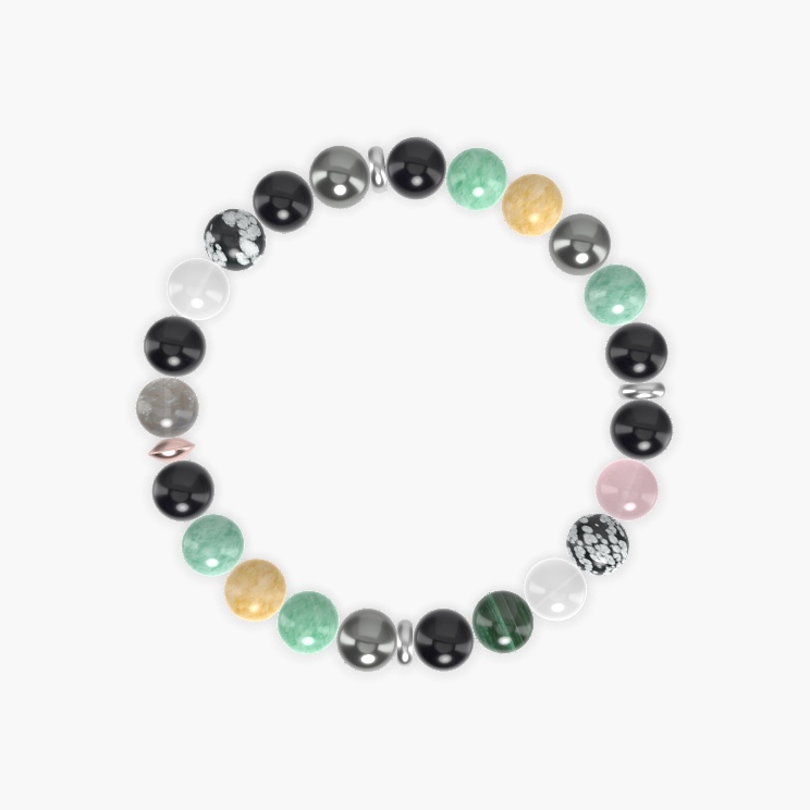 Black Obsidian, Green Jade, Hematite and more Gemstone Bracelet