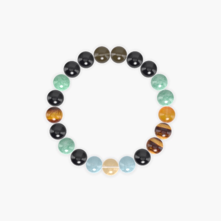Black Tourmaline, Green Jade, Tiger Eye and more Gemstone Bracelet