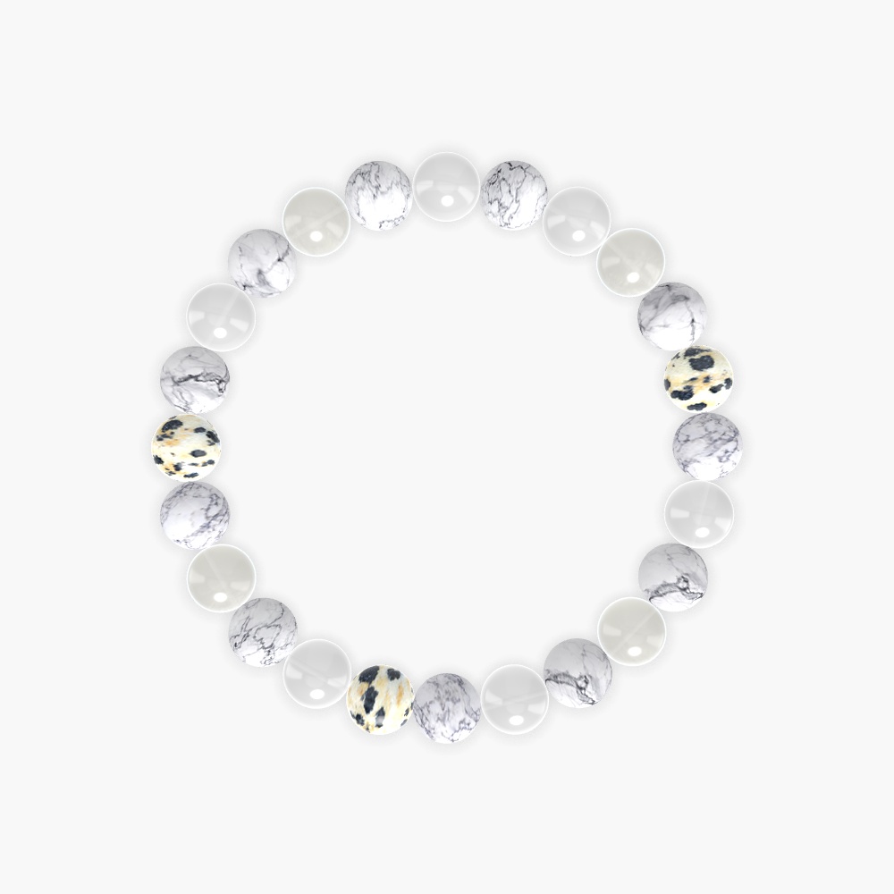 Howlite, White Jade, Moonstone and more Gemstone Bracelet