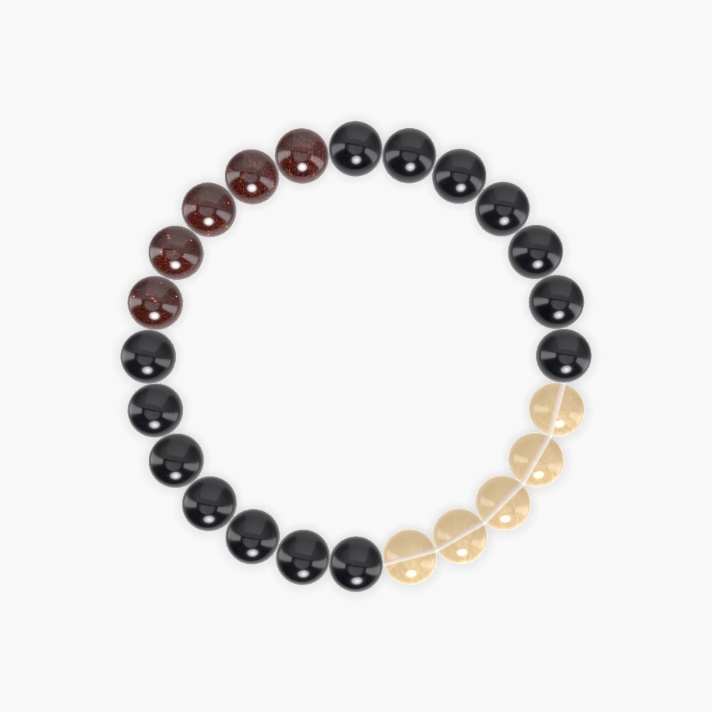 Black Tourmaline, Citrine and Garnet Bracelet