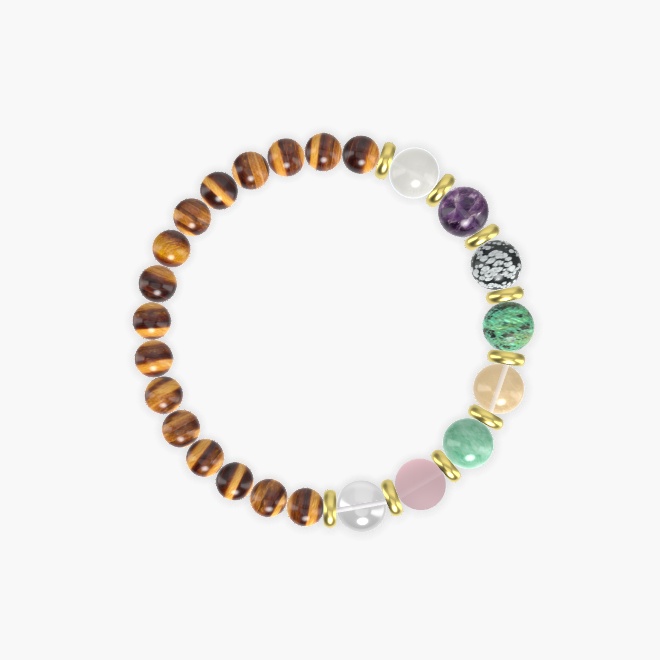 Tiger Eye, Clear Quartz, Rose Quartz and more Gemstone Bracelet