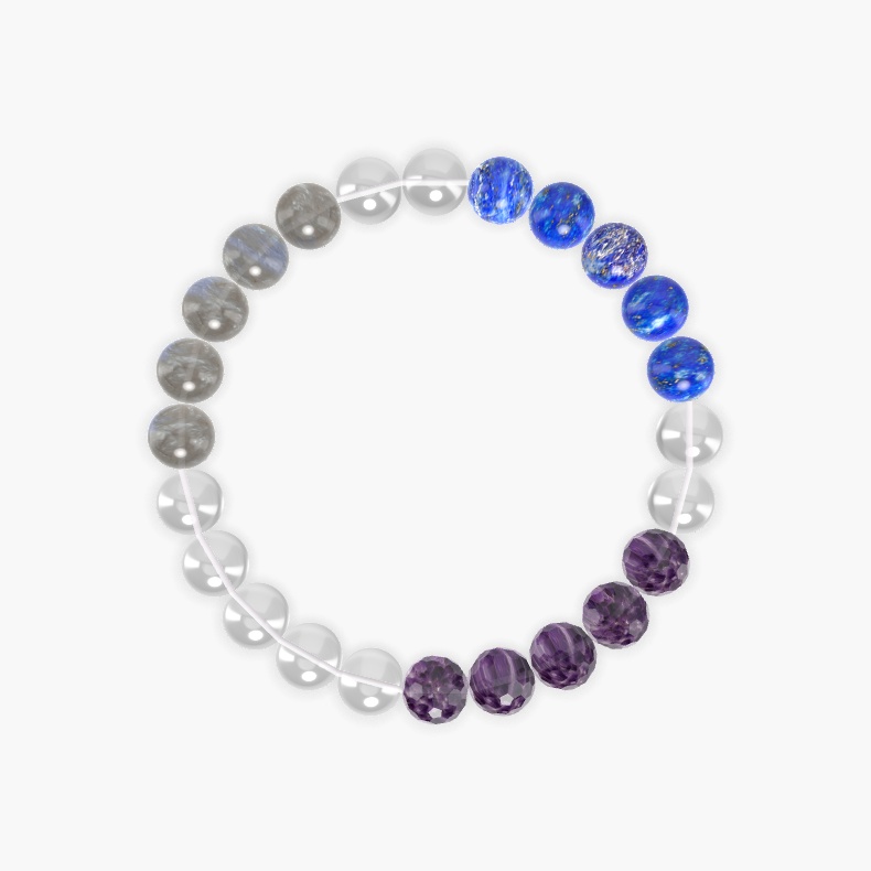 Clear Quartz, Amethyst, Lapis Lazuli and more Gemstone Bracelet