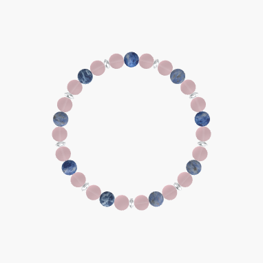 Rose Quartz and Sodalite Gemstone Bracelet