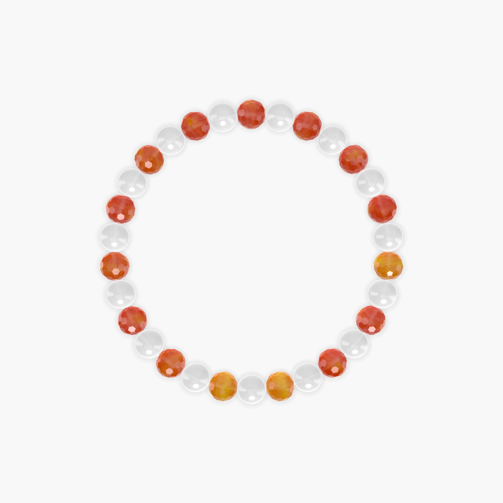 White Jade and Carnelian Bracelet