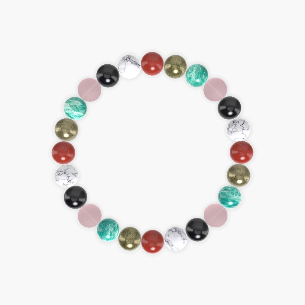 Red Jasper, Howlite, Black Tourmaline and more Gemstone Bracelet