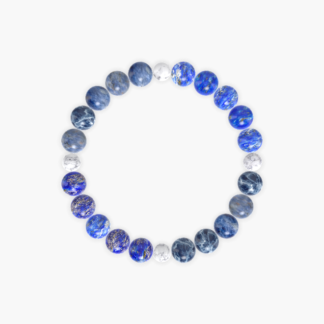 Sodalite, Lapis Lazuli and Howlite Bracelet