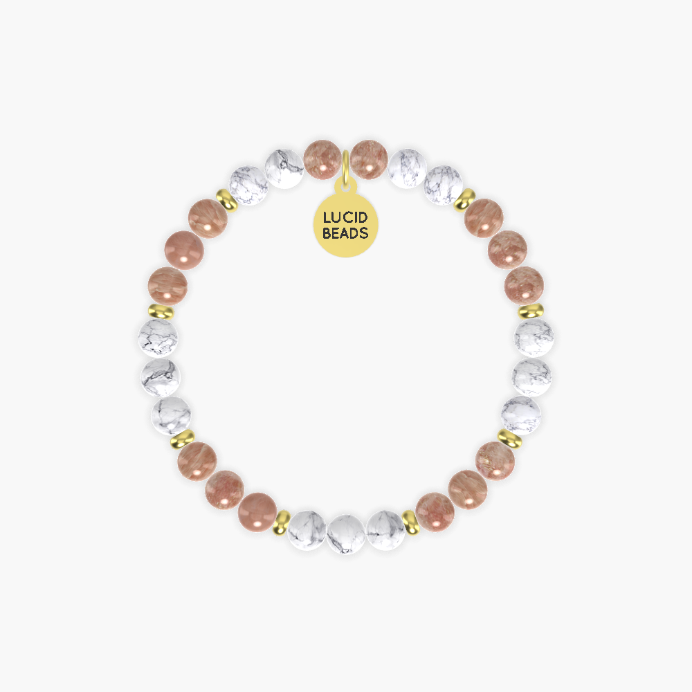 Sunstone and Howlite Bracelet