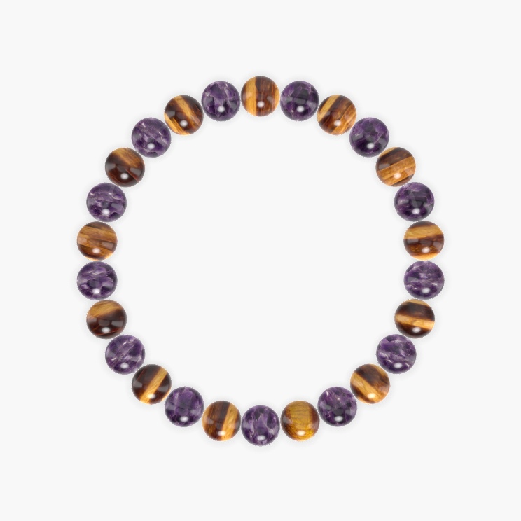 Amethyst and Tiger Eye Bracelet