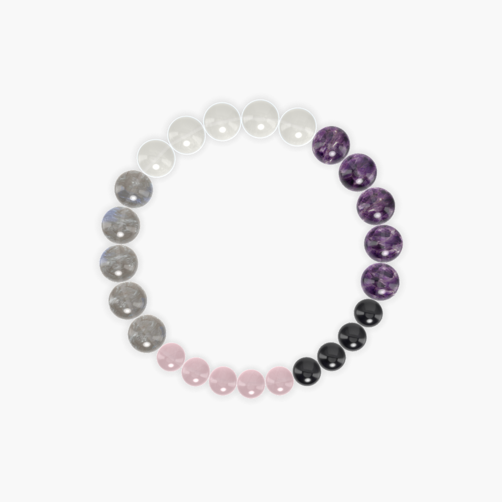 Rose Quartz, Amethyst, Moonstone and more Gemstone Bracelet