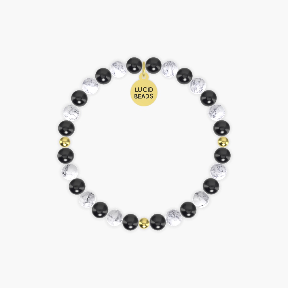 Black Tourmaline and Howlite Bracelet