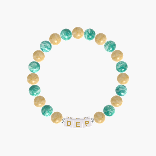 Yellow Jade and Amazonite Bracelet