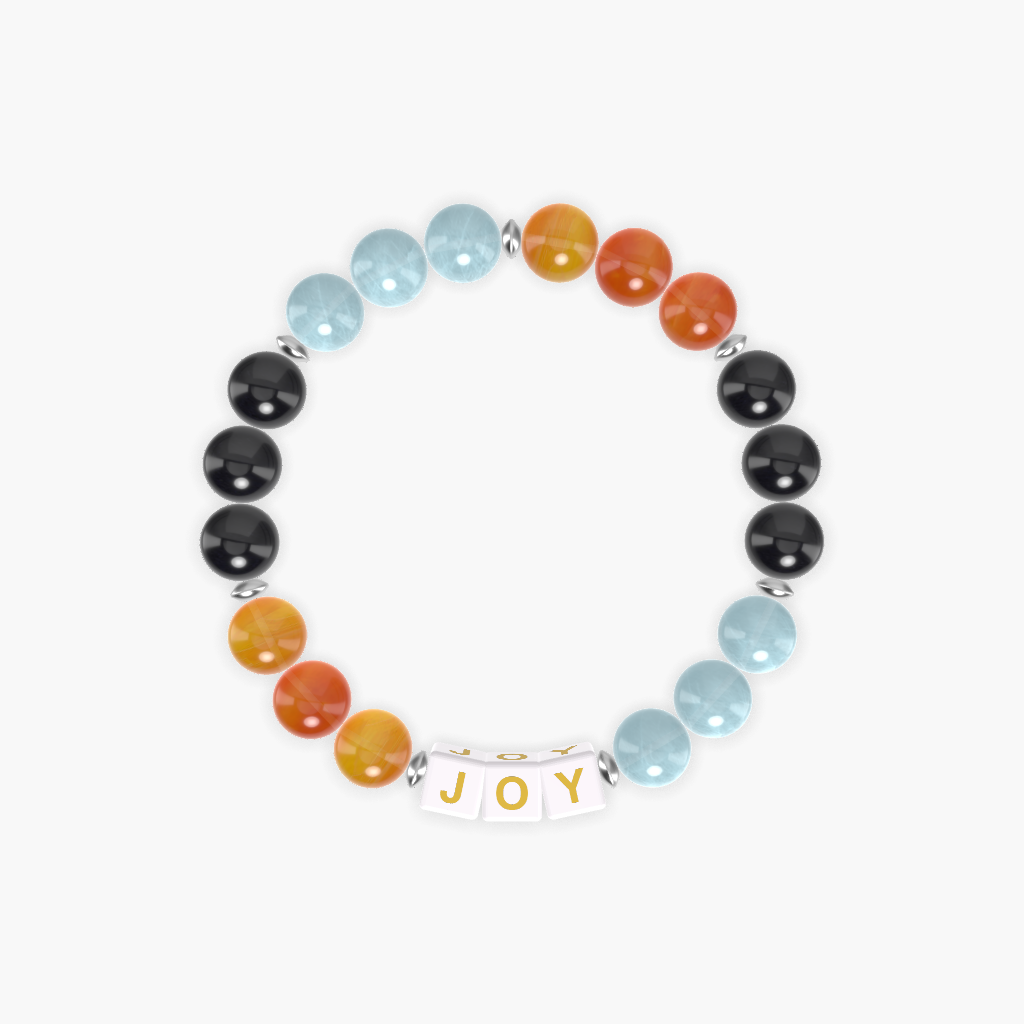 Aquamarine, Black Tourmaline and Carnelian Bracelet