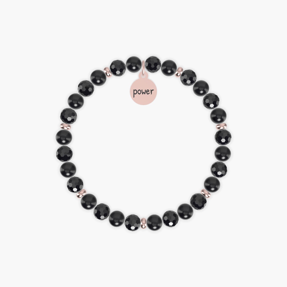 Black Obsidian and Black Tourmaline Bracelet