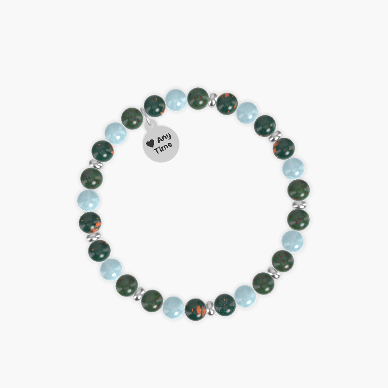 Bloodstone and Aquamarine Bracelet
