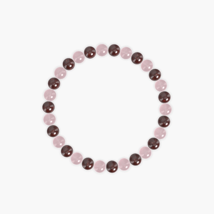 Love's Embrace - Rose Quartz and Garnet Bracelet