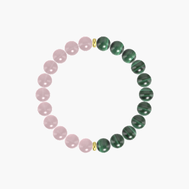 Malachite and Rose Quartz Bracelet