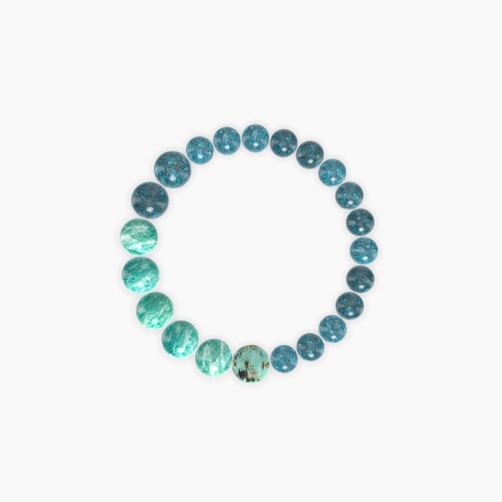Apatite, Amazonite and African Turquoise Bracelet