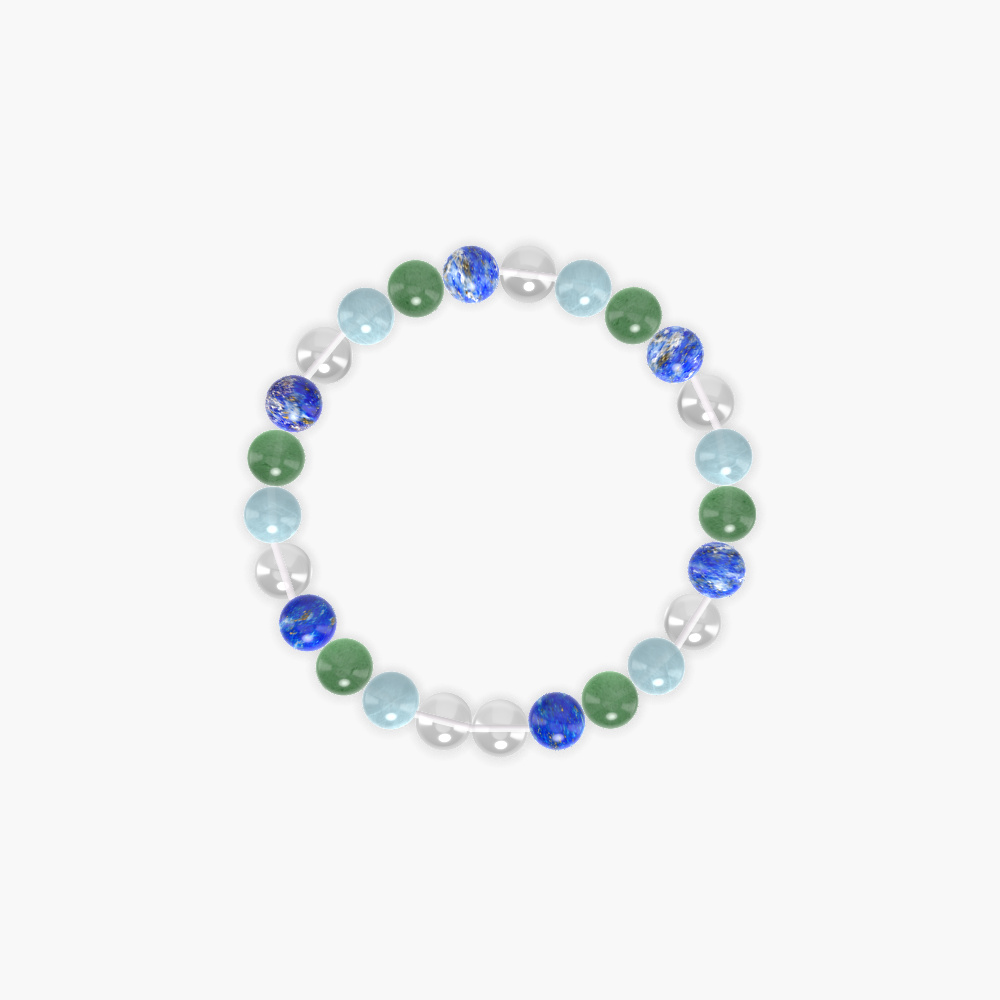 Clear Quartz, Lapis Lazuli, Aventurine and more Gemstone Bracelet