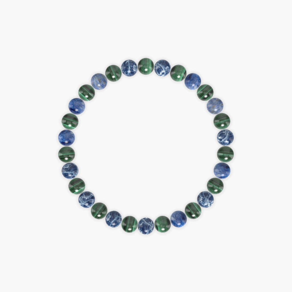 Sodalite and Malachite Bracelet