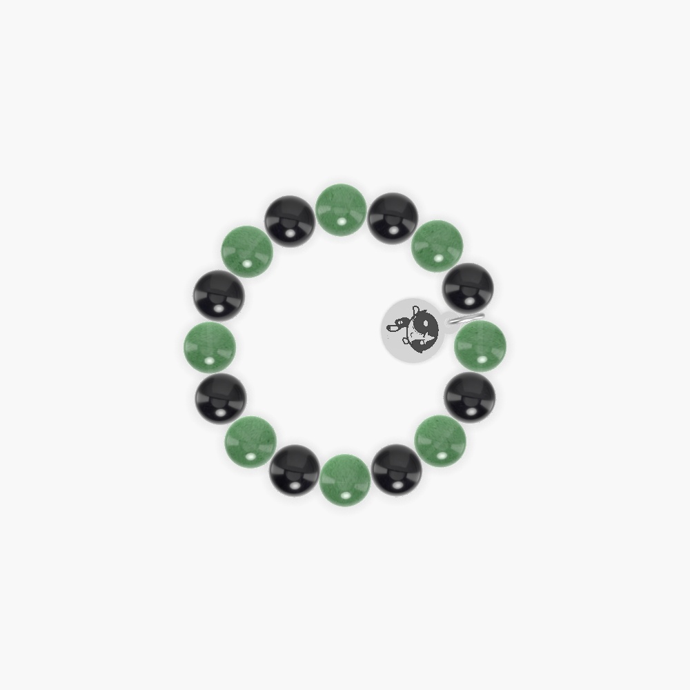 Aventurine and Black Obsidian Bracelet
