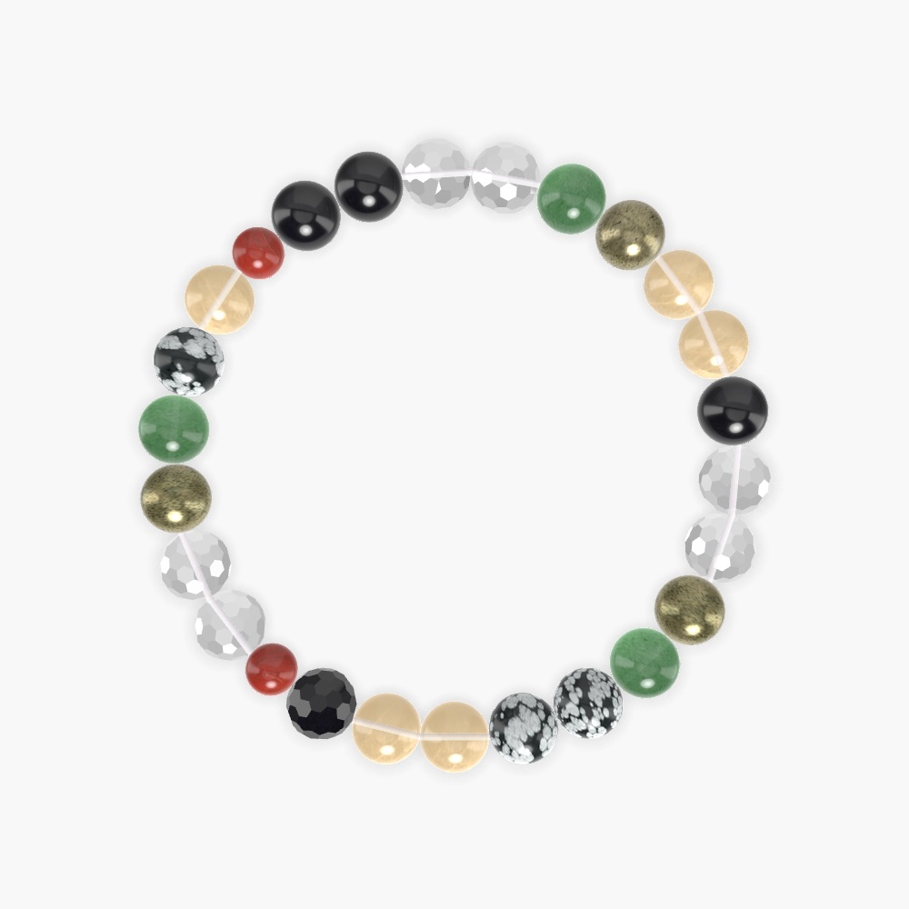 Clear Quartz, Citrine, Black Tourmaline and more Gemstone Bracelet