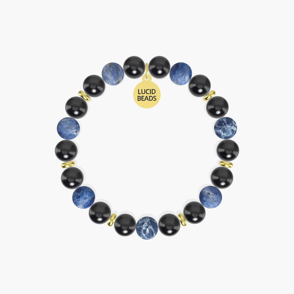 Black Tourmaline and Sodalite Bracelet