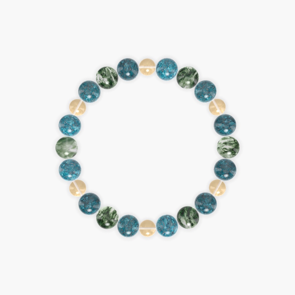 Apatite, Citrine and Moss Agate Bracelet
