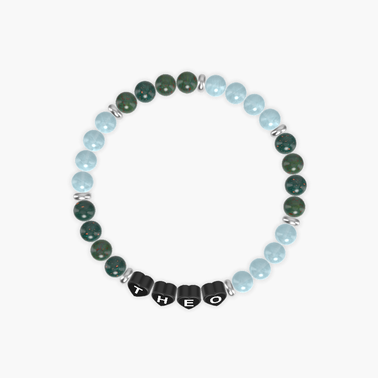 Aquamarine and Bloodstone Bracelet