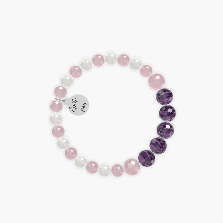 Rose Quartz, Moonstone and Amethyst Bracelet