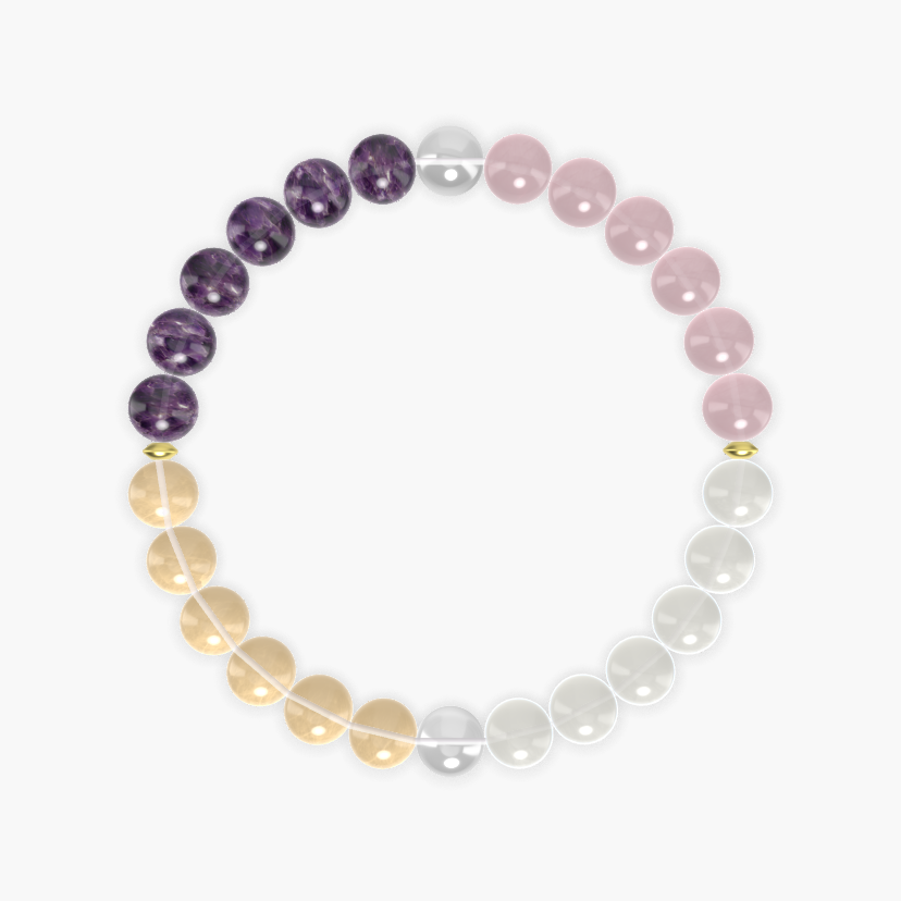 Moonstone, Rose Quartz, Amethyst and more Gemstone Bracelet