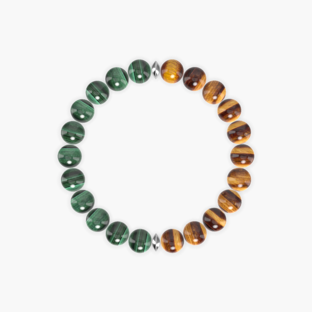 Tiger Eye and Malachite Bracelet