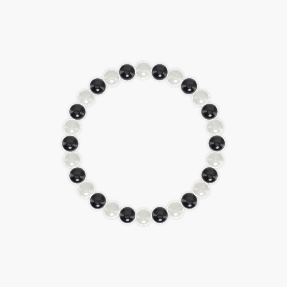 Moonstone and Black Obsidian Bracelet