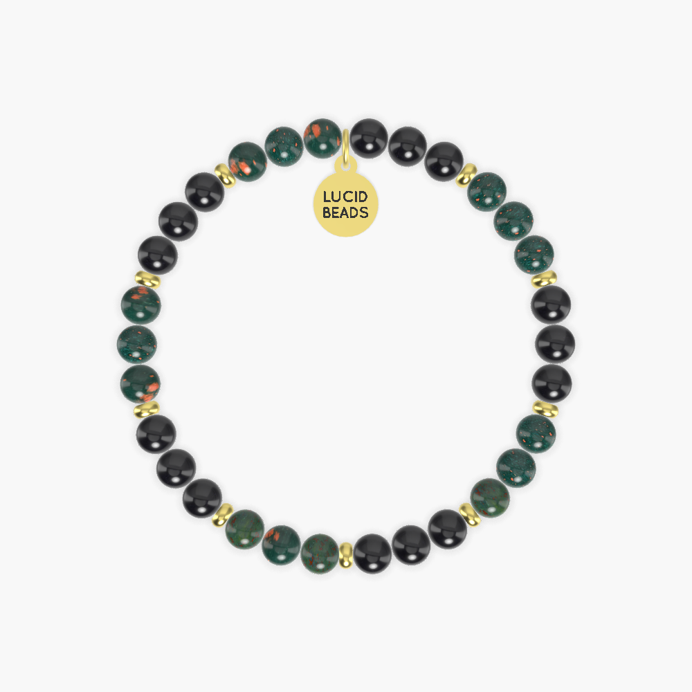 Black Tourmaline and Bloodstone Bracelet