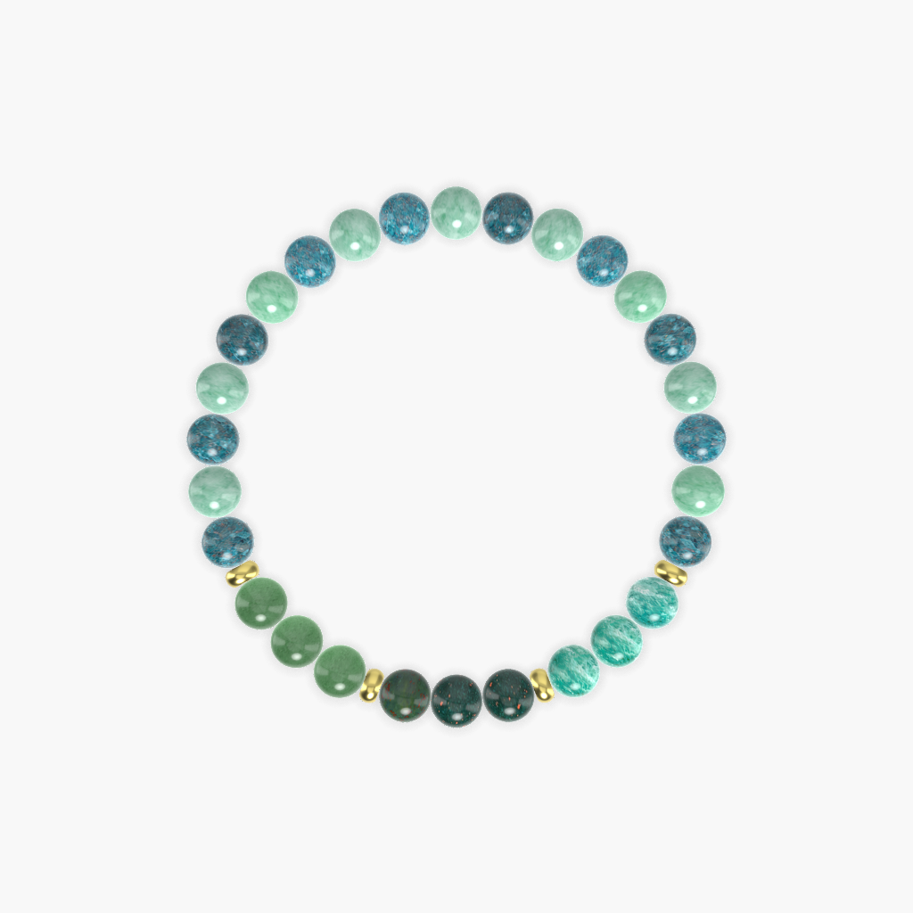 Apatite, Green Jade, Bloodstone and more Gemstone Bracelet