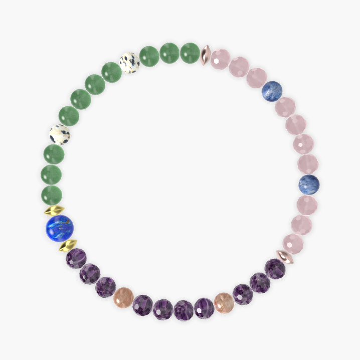 Amethyst, Rose Quartz, Aventurine and more Gemstone Bracelet