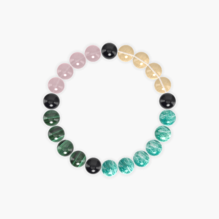 Amazonite, Black Obsidian, Citrine and more Gemstone Bracelet