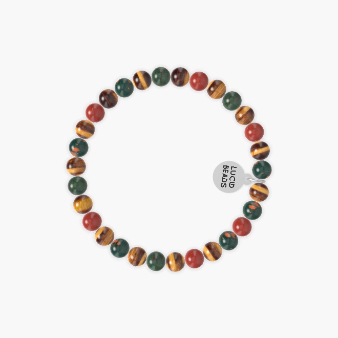 Tiger Eye, Bloodstone and Red Jasper Bracelet