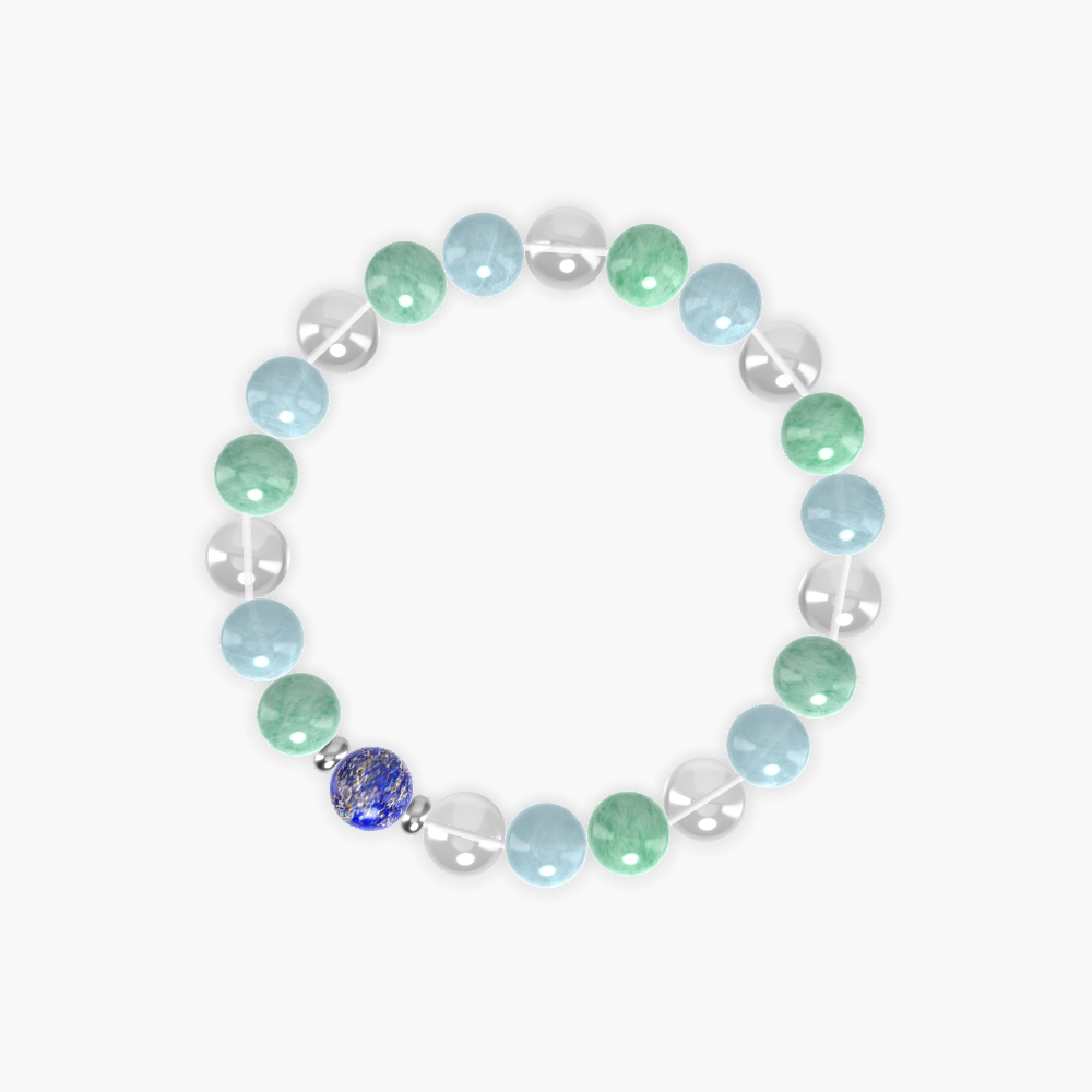 Aquamarine, Green Jade, Clear Quartz and more Gemstone Bracelet