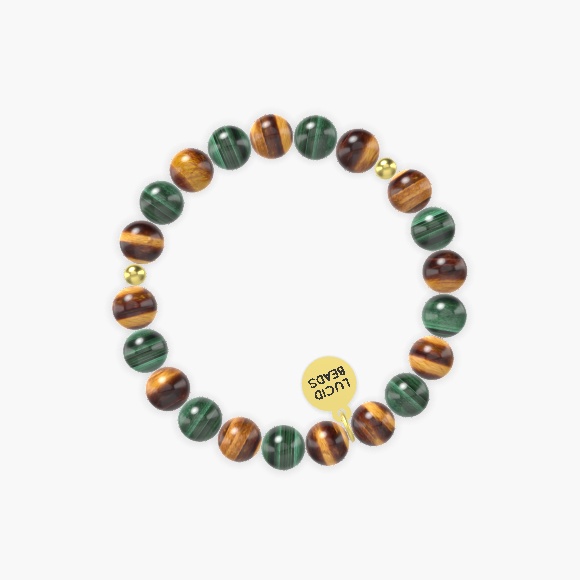 Tiger Eye and Malachite Bracelet