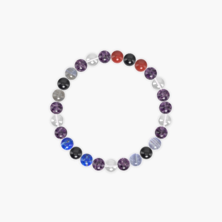 Amethyst, Clear Quartz, Black Tourmaline and more Gemstone Bracelet