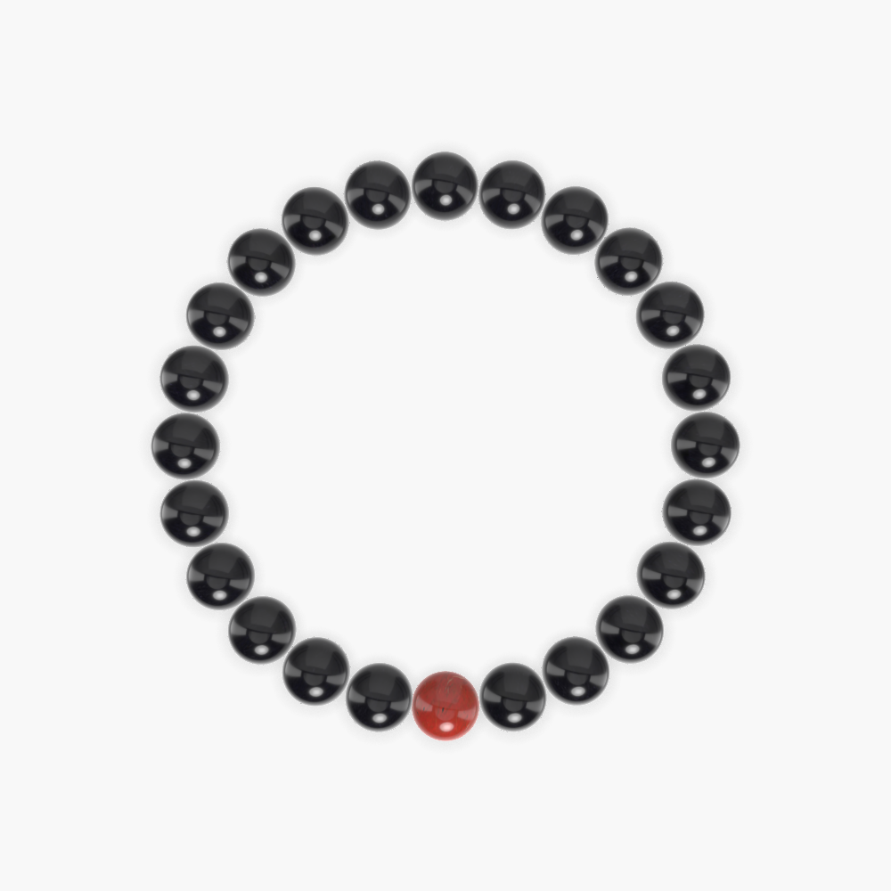 Black Obsidian and Red Jasper Bracelet