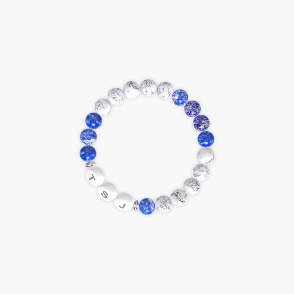 Howlite and Lapis Lazuli Bracelet