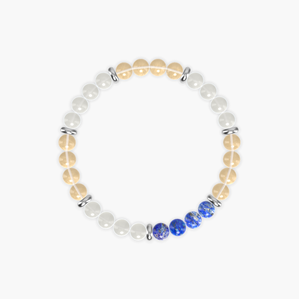 Citrine, Moonstone and Lapis Lazuli Bracelet