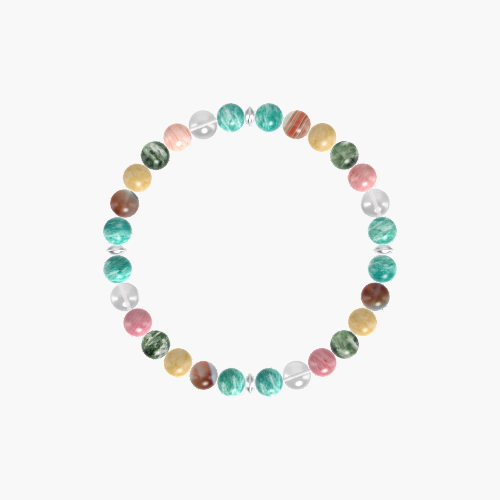 Amazonite, Clear Quartz, Rhodonite and more Gemstone Bracelet