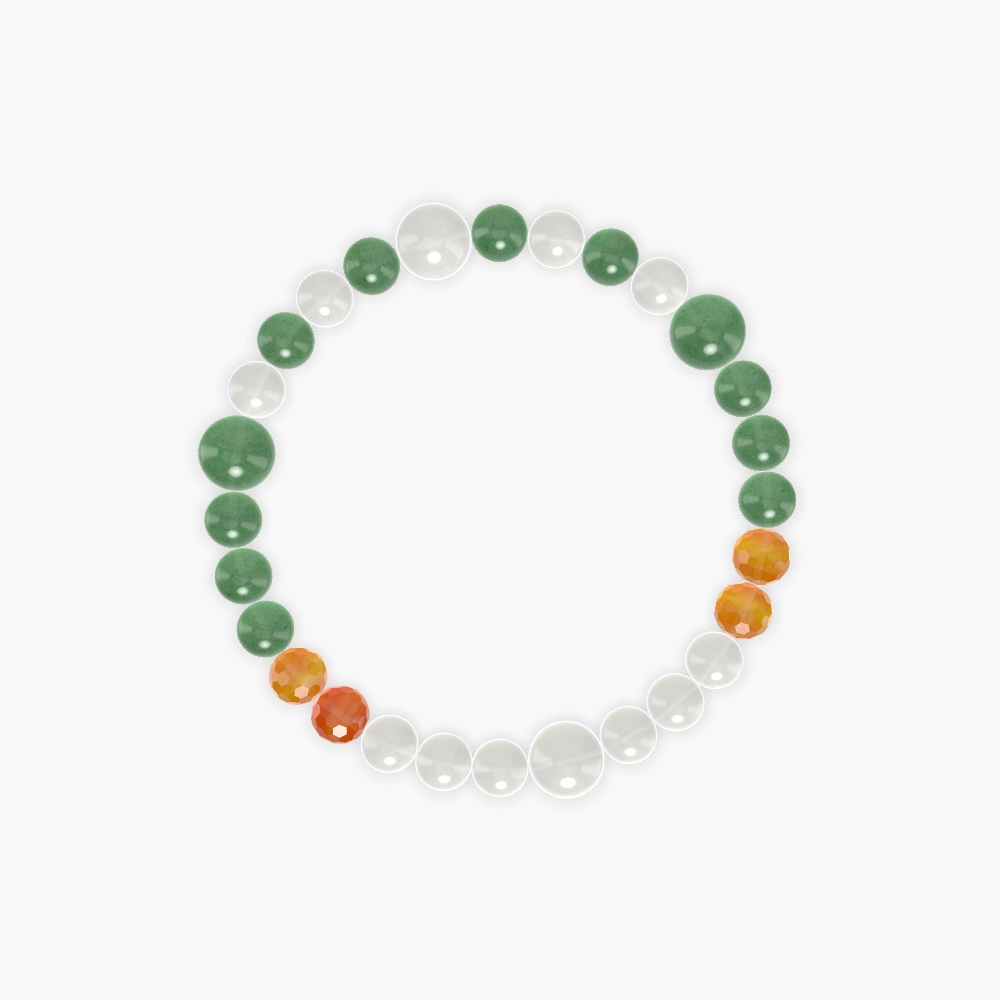 Moonstone, Aventurine and Carnelian Bracelet