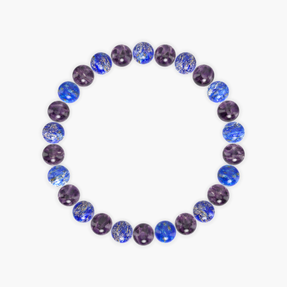 Amethyst and Lapis Lazuli Bracelet