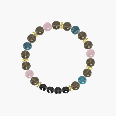 Smoky Quartz, Apatite and Rose Quartz Bracelet