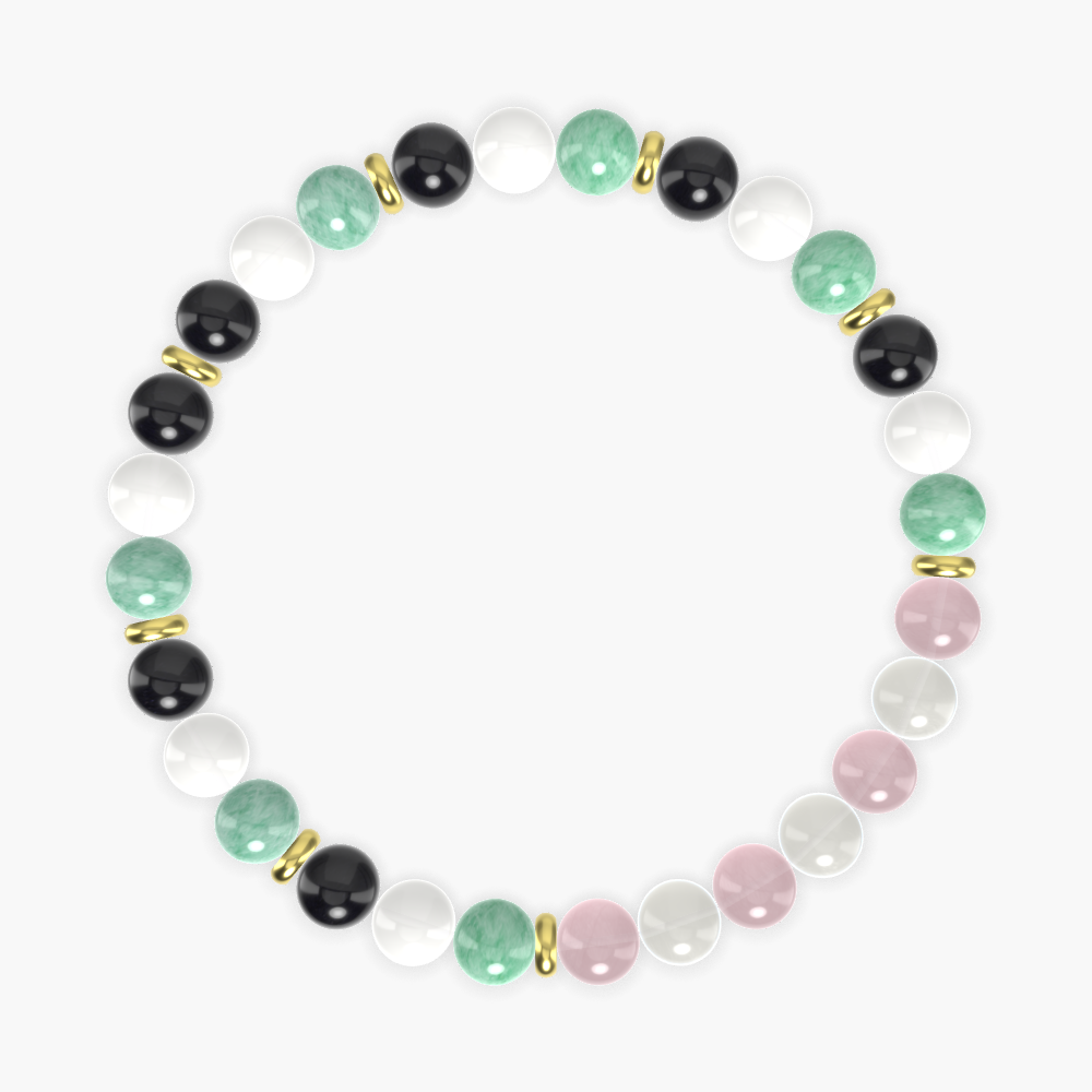 Green Jade, White Jade, Black Obsidian and more Gemstone Bracelet